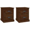 vidaXL Tables de chevet 2pcs ch&ecirc;ne marron 39x39x47,5cm bois ing&eacute;nierie