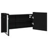 vidaXL Cabinet Miroir LED avec &eacute;tag&egrave;re Ch&ecirc;ne noir 100 x 12 x 45 cm