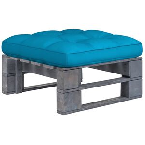 vidaXL Pouf palette de jardin Bois de pin impr&eacute;gn&eacute; de gris