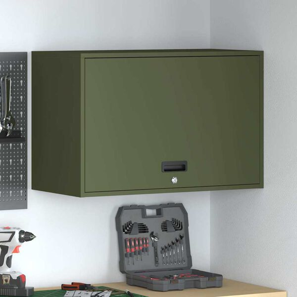 vidaXL Armoire murale pour garage Vert olive 80 x 40 x 53 cm