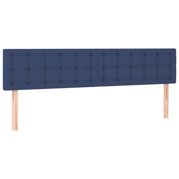 vidaXL T&ecirc;te de lit &agrave; LED Bleu 160x5x78/88 cm Tissu