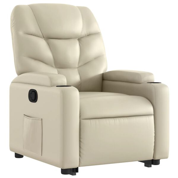 vidaXL Fauteuil inclinable Crème Similicuir