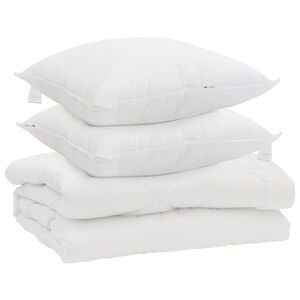 vidaXL Couette avec oreiller 3 pcs Blanc Microfibre