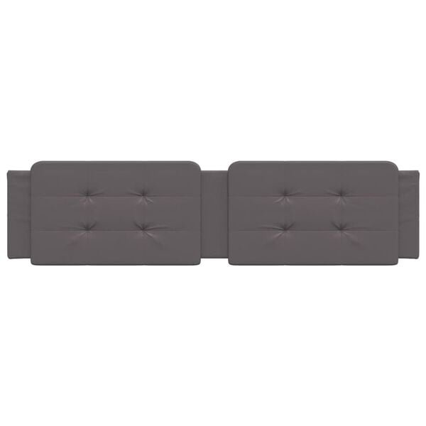vidaXL Coussin de t&ecirc;te de lit Zadar gris 200 cm similicuir