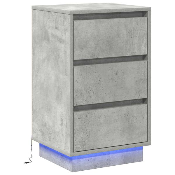 vidaXL Cabinet de chevet avec tiroir Gris b&eacute;ton 39 x 34,5 x 65 cm