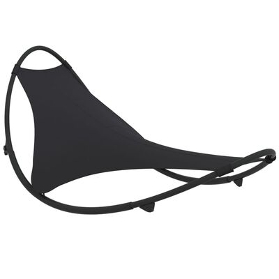 vidaXL Chaise longue à bascule avec roues Acier et textilène Noir