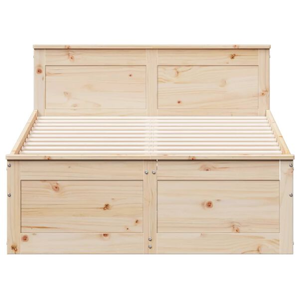 vidaXL Cadre de lit sans matelas avec t&ecirc;te de lit 120x200 cm bois pin
