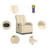 vidaXL Fauteuil inclinable de massage Cr&egrave;me Tissu