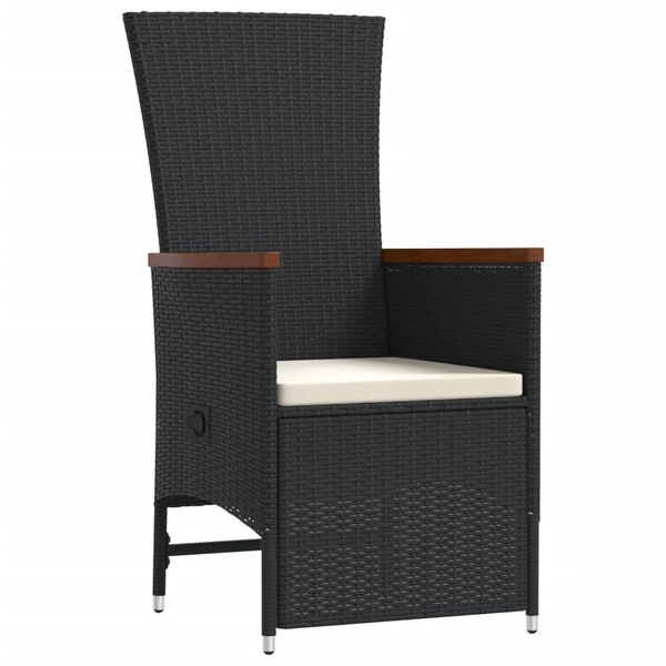 vidaXL Ensemble &agrave; manger de jardin 11 pcs coussins noir r&eacute;sine tress&eacute;e