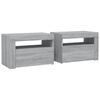 vidaXL Tables de chevet 2 pcs avec LED sonoma gris 60x35x40 cm