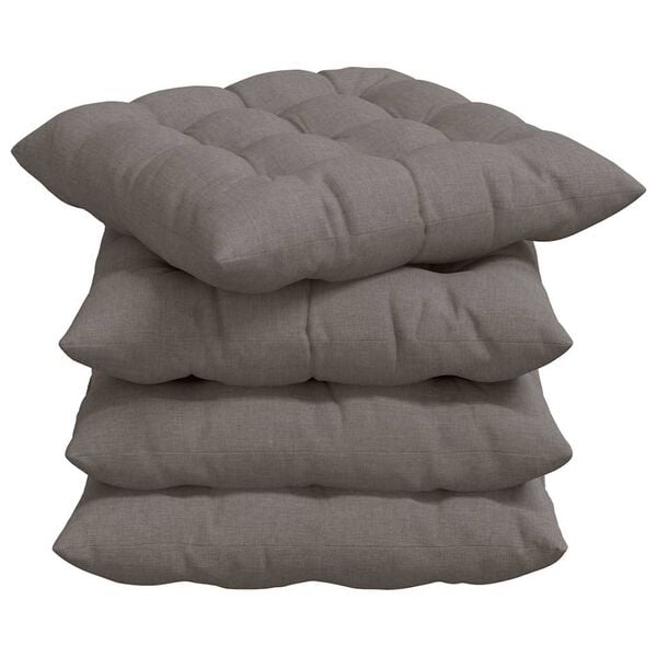 vidaXL Coussins de si&egrave;ge 2 pcs Taupe 40 x 40 x 6 cm tissu