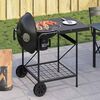 vidaXL Grill ext&eacute;rieur avec roue Noir 91 x 71 x 107 cm M&eacute;tal