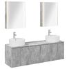 vidaXL Ensemble d'armoire de salle de bain 5 pc Gris b&eacute;ton