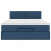 vidaXL Lit ottoman avec matelas et LED bleu 140x190 cm tissu