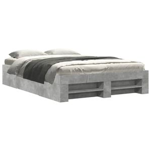 vidaXL Cadre de lit sans matelas gris b&eacute;ton 120x200 cm bois ing&eacute;nierie