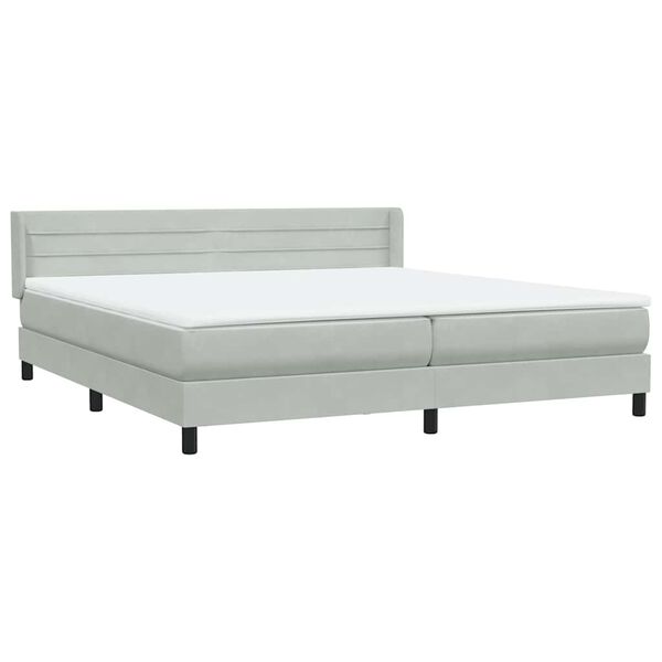 vidaXL Sommier &agrave; lattes de lit et matelas gris clair 200x210cm velours