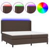 vidaXL Sommier &agrave; lattes de lit matelas LED Marron 200x200cm Similicuir