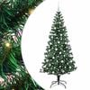 vidaXL Sapin de No&euml;l artificiel pr&eacute;-&eacute;clair&eacute; Vert 210 cm PVC et m&eacute;tal