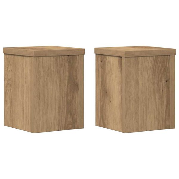 vidaXL Supports pour plantes 2 pcs ch&ecirc;ne artisanal bois d'ing&eacute;nierie