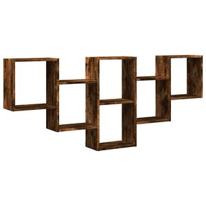vidaXL &Eacute;tag&egrave;re murale ch&ecirc;ne fum&eacute; 159x18x66 cm bois d'ing&eacute;nierie