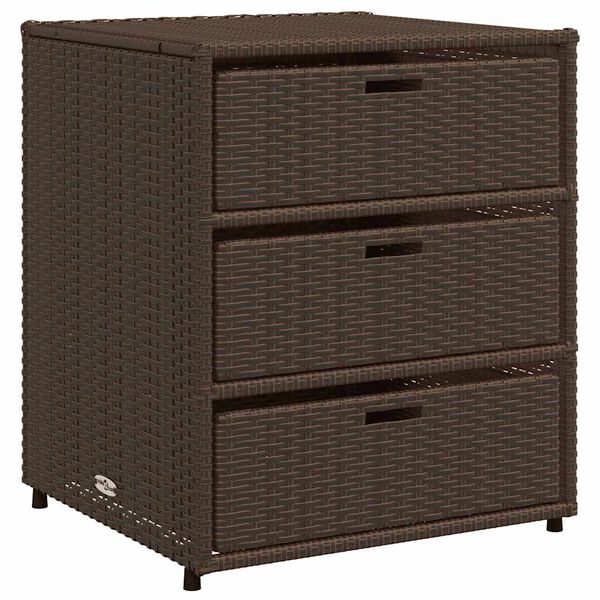vidaXL Armoire de rangement de jardin marron 55x59x69cm r&eacute;sine tress&eacute;e