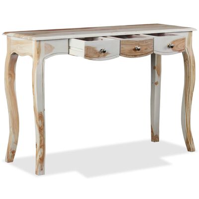 vidaXL Table console et 3 tiroirs Bois de Sesham massif 110x40x76 cm