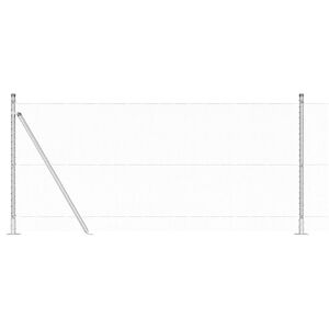 vidaXL Cl&ocirc;ture hexagonale avec base en b&eacute;ton 10 x 1 m Acier galvanis&eacute;