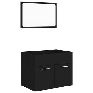 vidaXL Ensemble de meubles salle de bain 2 pcs Noir Bois d'ing&eacute;nierie