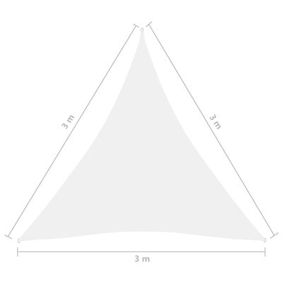 vidaXL Voile de parasol tissu oxford triangulaire 3x3x3 m blanc