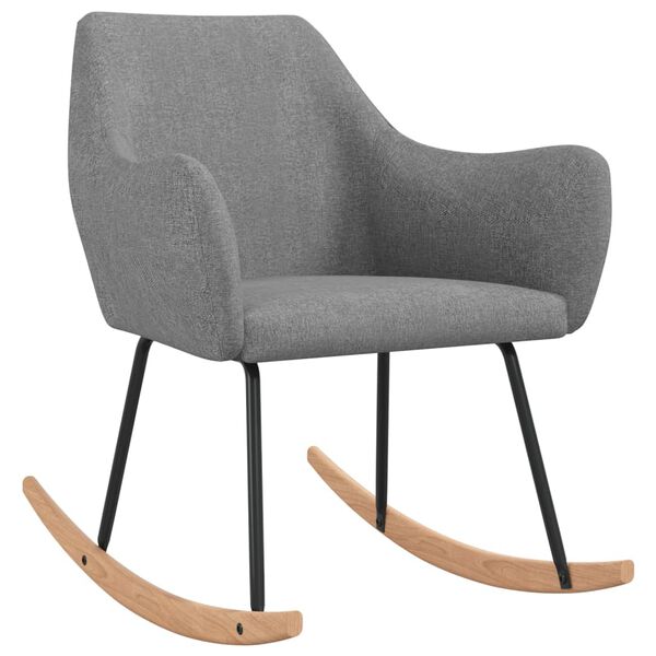 vidaXL Chaise &agrave; bascule Gris clair Tissu