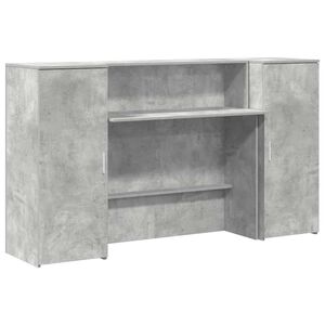 vidaXL Bureau de r&eacute;ception gris b&eacute;ton 180x50x103,5cm bois d'ing&eacute;nierie