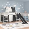 vidaXL Lit mezzanine pour enfants Blanc et Noir 74,5 x 190 cm M&eacute;tал