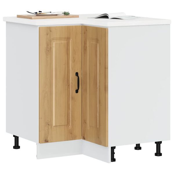 vidaXL Armoire d'angle de cuisine Kalmar ch&ecirc;ne artisanal
