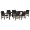 vidaXL Ensemble de salle &agrave; manger pour jardin 7 pcs Gris polyrotin