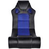 vidaXL Fauteuil &agrave; bascule &agrave; enceinte Noir et bleu Similicuir