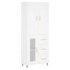 vidaXL Buffet haut Blanc 69,5x34x180 cm Bois d'ing&eacute;nierie