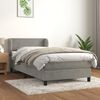 vidaXL Sommier &agrave; lattes de lit et matelas Gris clair 90x200 cm Velours