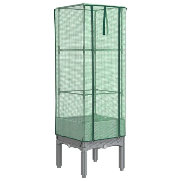 vidaXL Jardini&egrave;re sur&eacute;lev&eacute;e avec housse aspect rotin 40x40x140 cm