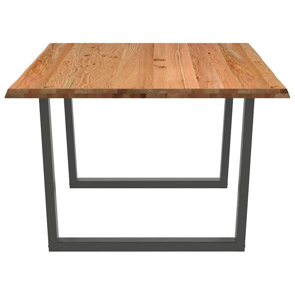vidaXL Table à manger avec bord naturel 180x100x74cm bois massif chêne
