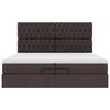 VidaXL Cadre de lit ottoman avec matelas marron fonc&eacute; 200x200 cm tissu
