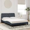vidaXL Lit avec matelas gris fonc&eacute; 140x190 cm velours