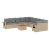 vidaXL Salon de jardin et coussins 11 pcs m&eacute;lange beige r&eacute;sine tress&eacute;e