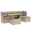 vidaXL Salon de jardin avec coussins 6 pcs beige r&eacute;sine tress&eacute;e