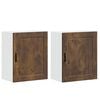 vidaXL Armoires murales de cuisine 2 pcs Porto ch&ecirc;ne fum&eacute;