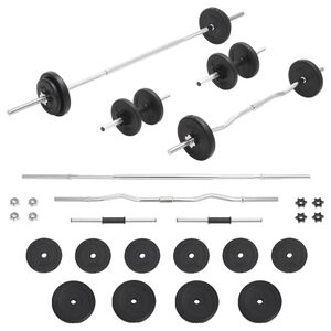 vidaXL Ensemble d'halt&egrave;res et de barres 30 kg