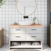 vidaXL Comptoir de salle de bain 120x60x(2-6)cm bois massif non trait&eacute;