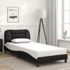 vidaXL Cadre de lit sans matelas Hvar noir et blanc 90x190 cm similicuir
