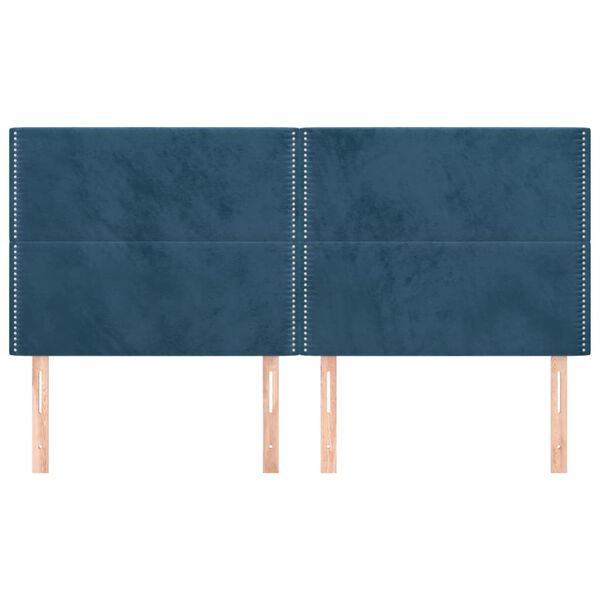 vidaXL T&ecirc;te de lit Bleu fonc&eacute; 200 x 5 x 118/128 cm Velours