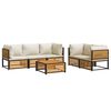 vidaXL Salon de jardin avec coussins 6 pcs bois d'acacia solide