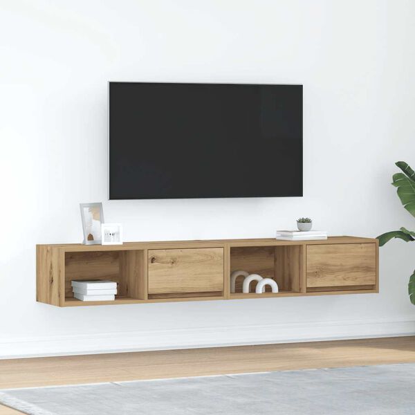 vidaXL Meuble TV 2 pcs chêne artisanal 80x31x25,5 cm bois d'ingénierie